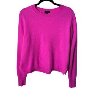 J. Crew 100% Cashmere Hot Pink Crewneck Knit Soft Sweatshirt Womens Size XXL